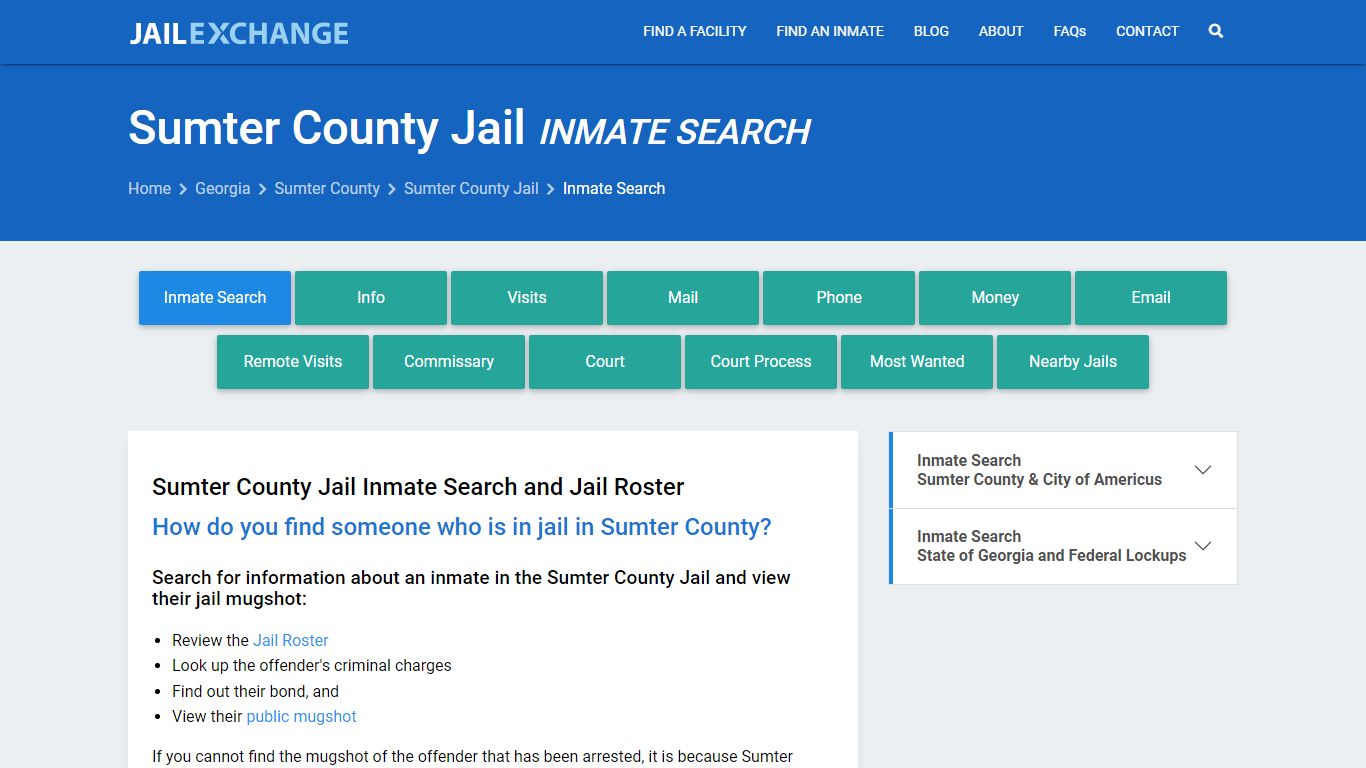 Inmate Search: Roster & Mugshots - Sumter County Jail, GA